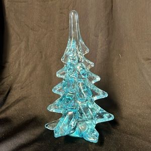 Light blue glass figurine Christmas tree